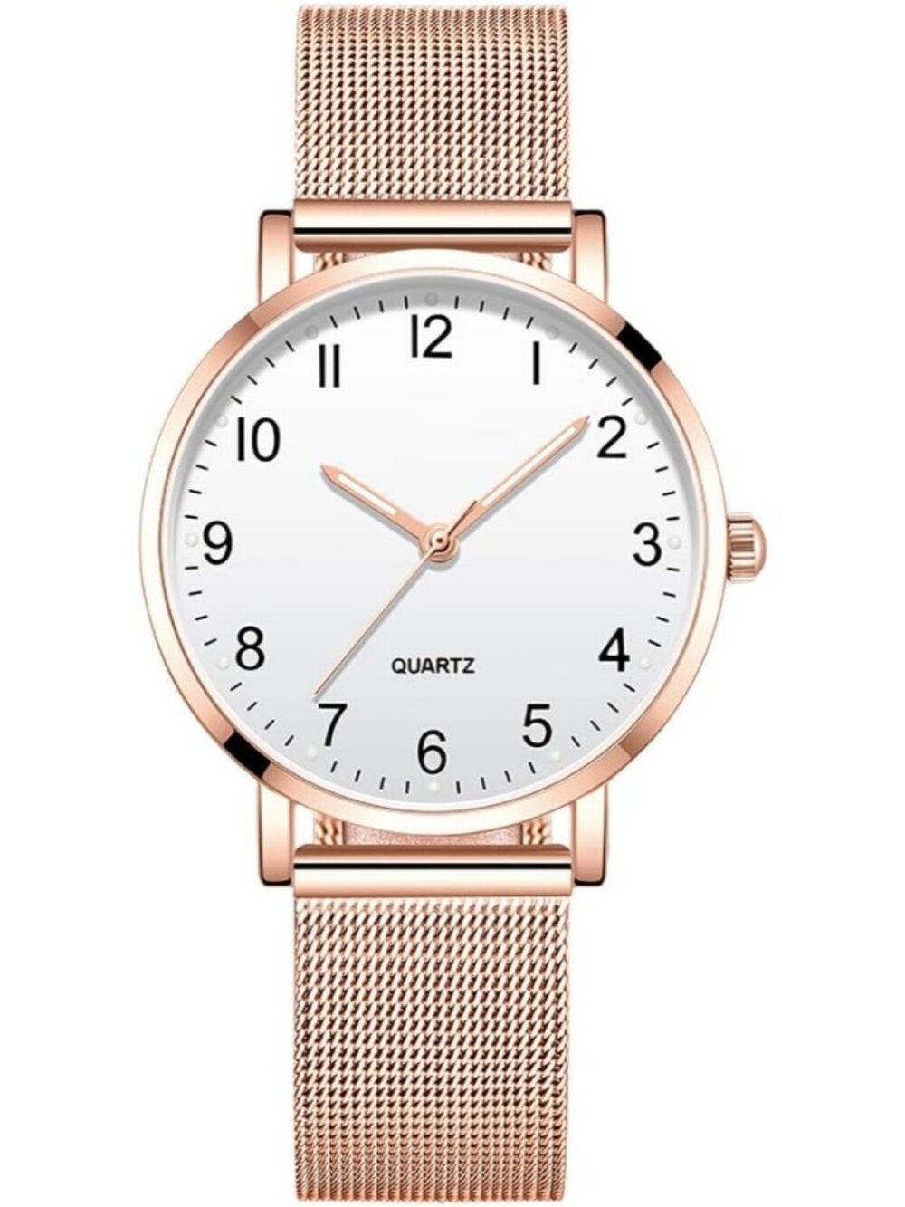 Women's Rose Gold Analog Mash Specially Stylish Pointer Design Round Wrist Watch